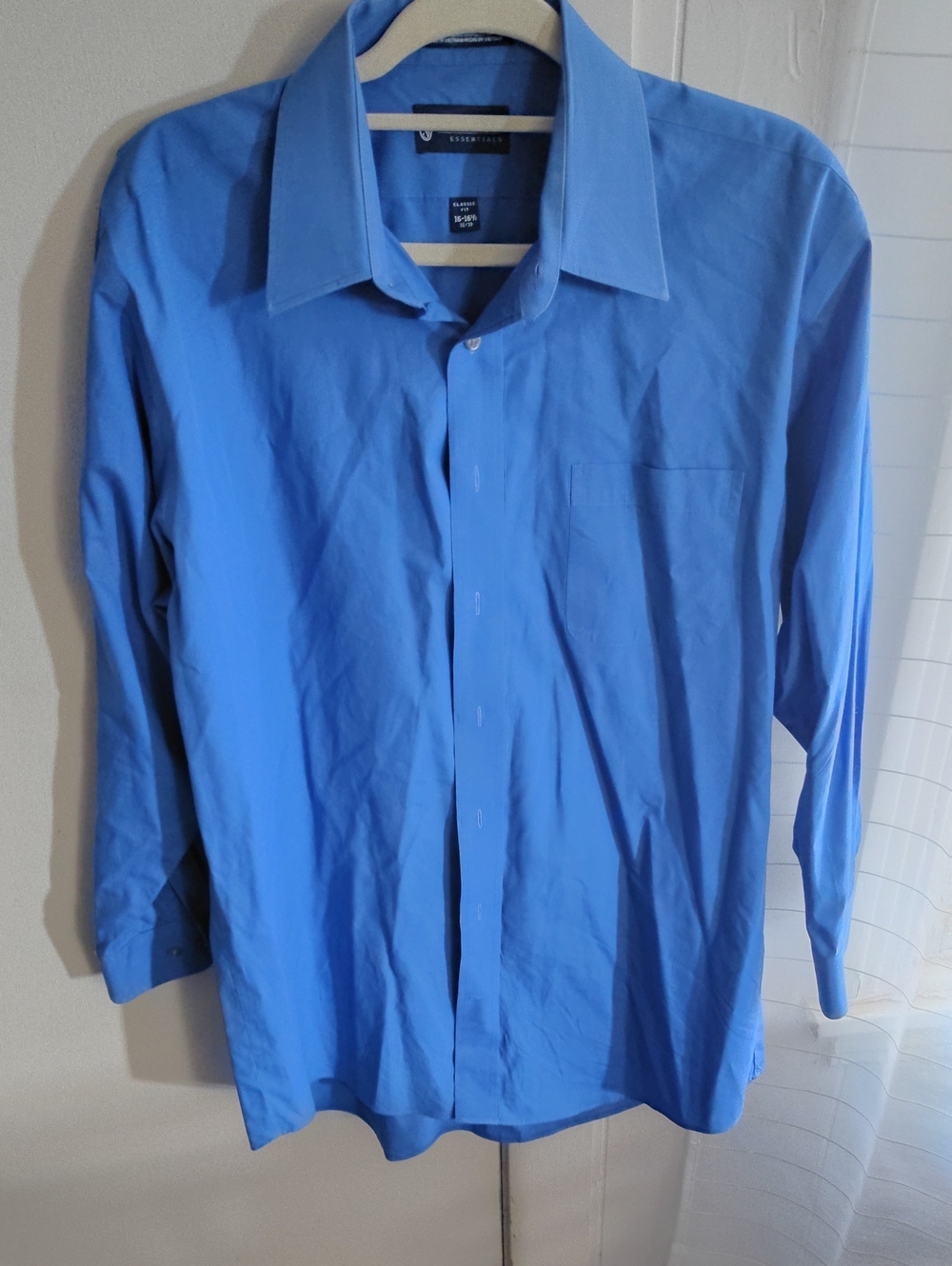 Stafford Solid Blue Long Sleeve Dress Shirt